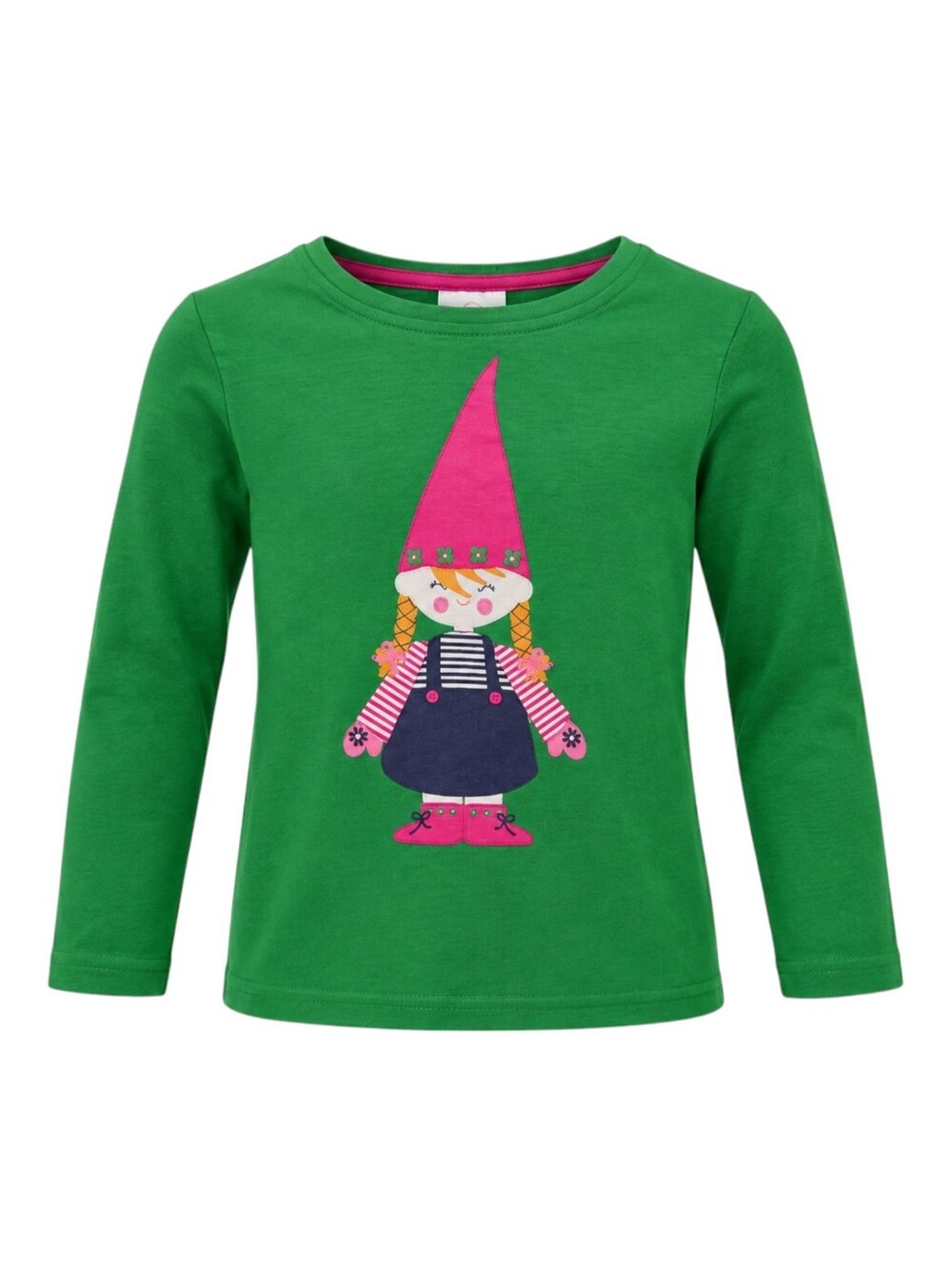 Hanna Andersson Kids Green Gnome Elf Pink Girl Cotton Long Sleeve Tshirt 130 8 M